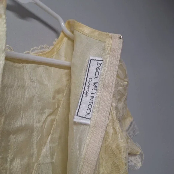 Gunne Sax Jessica McClintock Girls Lace Dress Toddler Formal Party Ivory Vintage